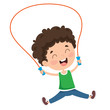 Little Happy Kid Skipping Rope