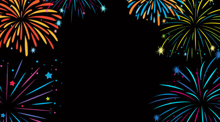 Wall Mural - background design with colorful fireworks