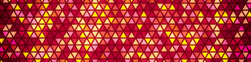 Poster - Abstract illustration consisting of small color triangles. Triangular geometric background.