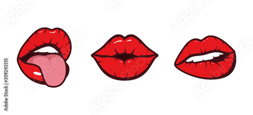 Fotografía Isolated mouth cartoon set vector design