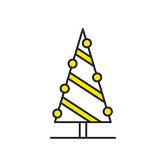 Poster - merry christmas pine tree icon