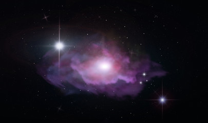 Wall Mural - space abstract background with stars and nebula