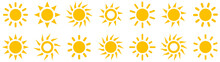Sun Simple Icons Collection. Vector Illustration