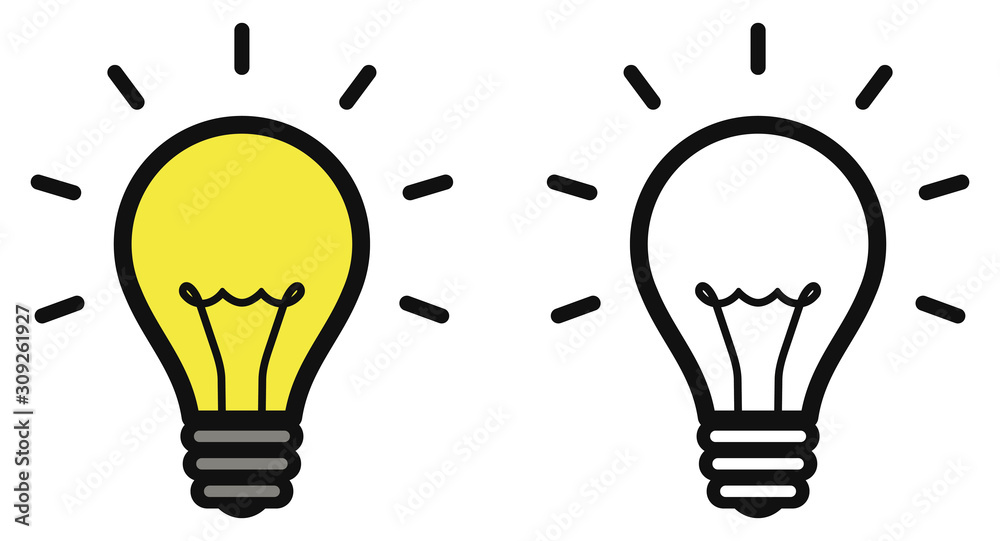 Lightbulb icon. Bulb, lamp icon. Idea sign. Vector - obrazy, fototapety, plakaty 
