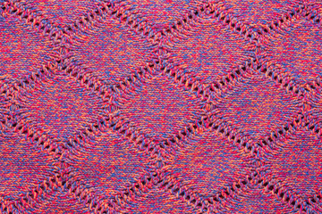 Knitted sweater texture. Pink melange pattern. Background. Copy space