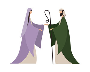 Sticker - Virgin mary and joseph vector design