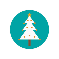 Poster - merry christmas pine tree icon