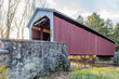 Forry's Mill Covered Bridge Crossing Chiques Creek in Lancaster County, Pennsylvania