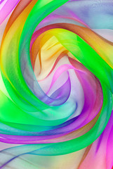 Wall Mural - twisted twirl of organza fabric multicolour texture