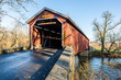 Hunsecker's Covered Bridge Crosses Consestoga Creek in Lancaster County, Pennsylvania