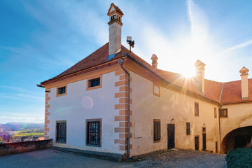 Canvas Print - Sunset in Ptuj Castle in Slovenia