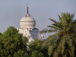 Partial view of the white marble dome of the Gurdwara Damdama Sahib, a place of workship for the Sikhs. Delhi. India
