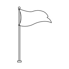 Sticker - flag waving on a stick in white background