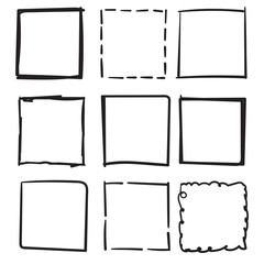Wall Mural - set of doodle boxes illustration with hand drawn style vector isolated