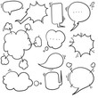 © Gwens graphic studio - Set of hand drawn speech bubbles with Halftone shadows. Vector illustration.isolated background