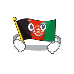 Canvas Print - Cool flag afghanistan Scroll mascot character with Smirking face