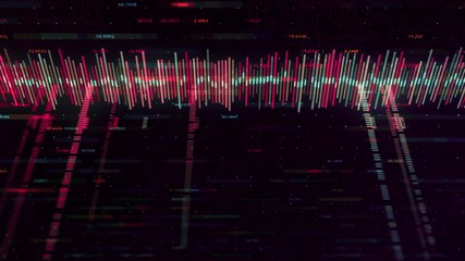 Poster - Abstract animation of stock market data and financial analysis on the dark background. Animation. Abstract financial background, statistics report