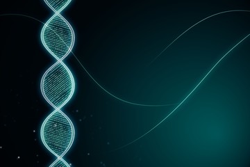 Aufkleber - DNA illustration with copyspace on dark background. 3D Rendering