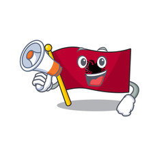 Sticker - a Picture of flag albania Scroll holding a megaphone