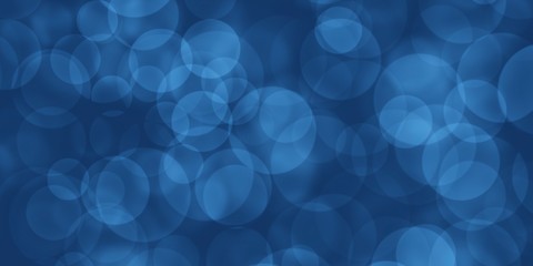 Classic blue abstract background. Blurred and glowing lights. Color of the year classic blue 2020. Classic blue lights bokeh background, Christmas lights bokeh.