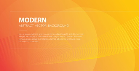Aufkleber - Orange abstract modern background with wavy lines vector banner, elegant wave backdrop poster or flyer with light and technology stripes, curve energy fluid gradient template design image