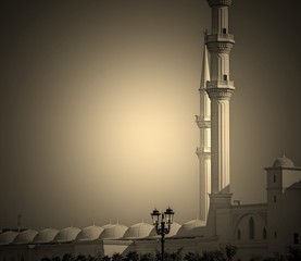 Wall Mural - domes and minarets of grand mosque in Fuhairah