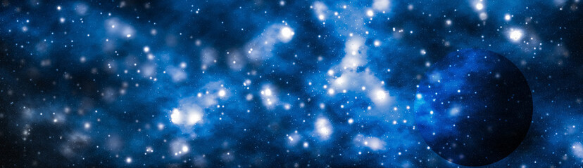 Wall Mural - stars, planet and galaxy in cosmos universe, space and time travel science background