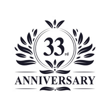 33 Years Anniversary Logo, Luxurious 33rd Anniversary Design Celebration.