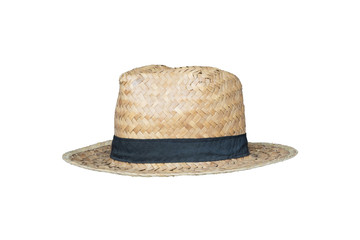 Straw hat in isolated white background with clipping path