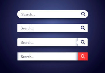 Poster - Search bar vector element design, set of modern search box templates.