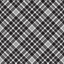 Diagonal Black White Plaid Sreamless Pattern