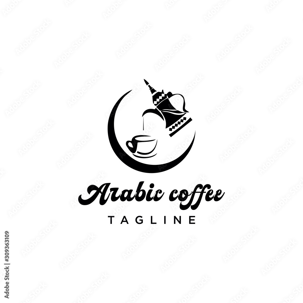 Arabic coffee vector logo. coffee cup design Stock Vector | Adobe Stock
