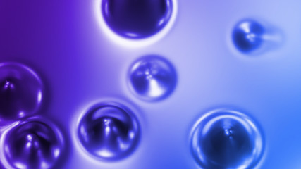 Poster - blue liquid abstract background convex bubble