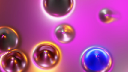Poster - purple liquid abstract background convex bubble