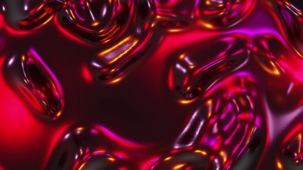 Poster - red liquid abstract organic form, seamless loop animation	