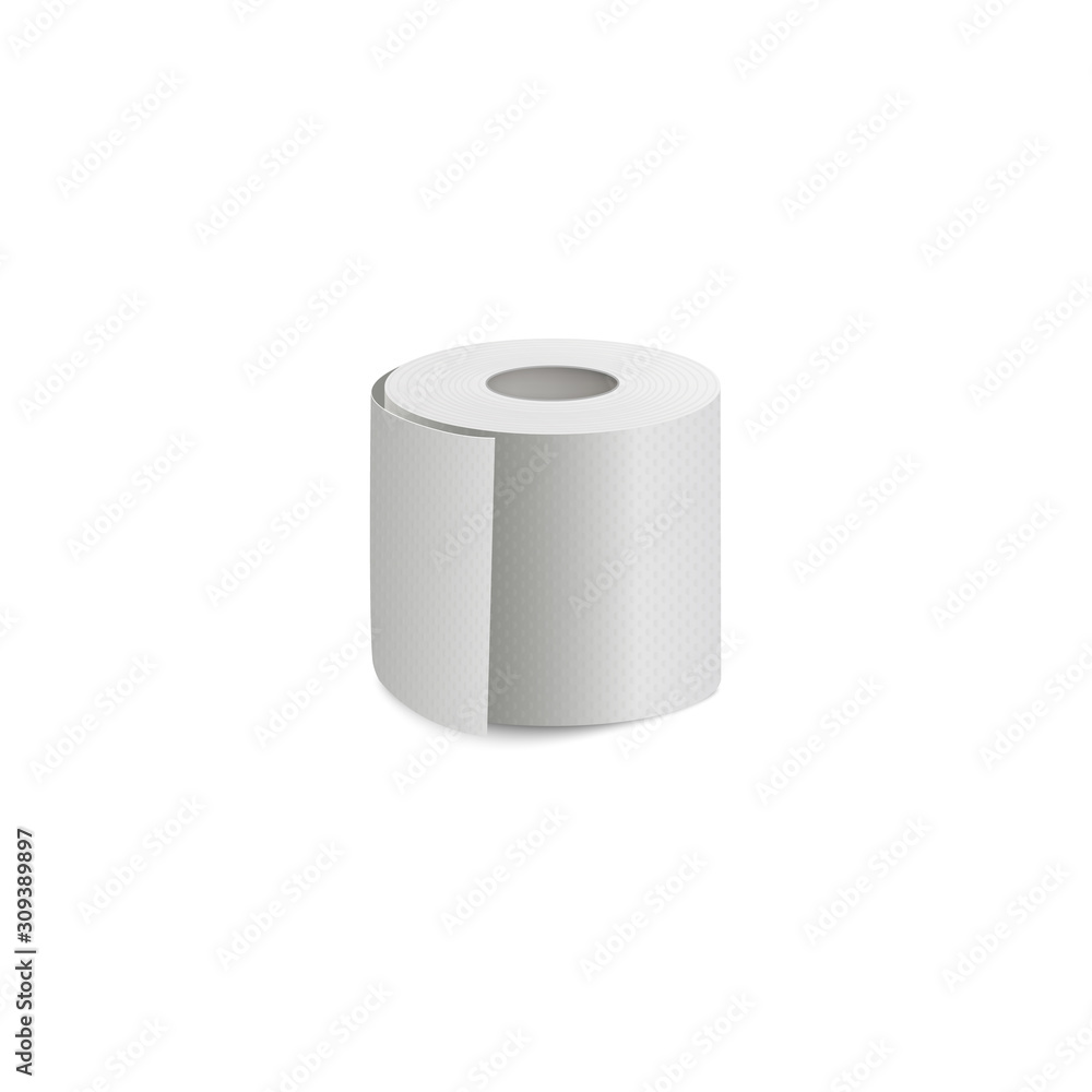 Download Toilet Paper Single Roll Icon 3d Realistic Vector Mockup Illustration Isolated Wall Mural Sabelskaya