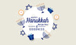Happy Hanukkah greeting card . vector illustration.