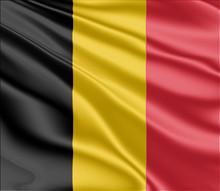 Flag Of Belgium Fluttering In The Wind