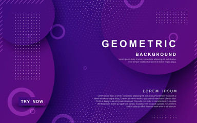 Poster - purple color geometric background. dynamic textured geometric element design with dots decoration.