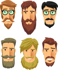 Wall Mural - beards set