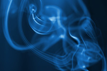 The Smoke From The Incense Sticks. Abstract Art. Soft Focus. Color Of The Year 2020 Classic Blue. - Image