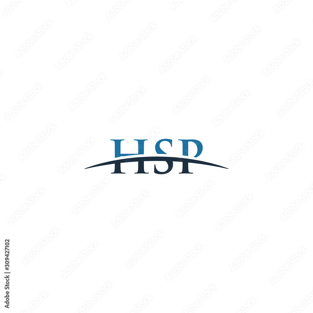 Initial letter HSP, overlapping movement swoosh horizon logo company ...