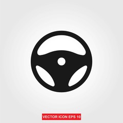 Wall Mural - steering wheel icon - vector.