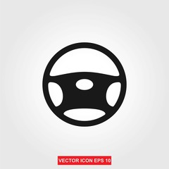 Wall Mural - steering wheel icon - vector.