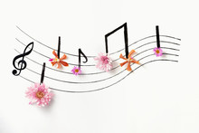 Music Notes Of Flowers.