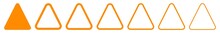 Triangle Icon Orange Rounded | Label Triangles | Frame Logo | Emblem | Traffic Sign | Road Symbol | Isolated | Variations