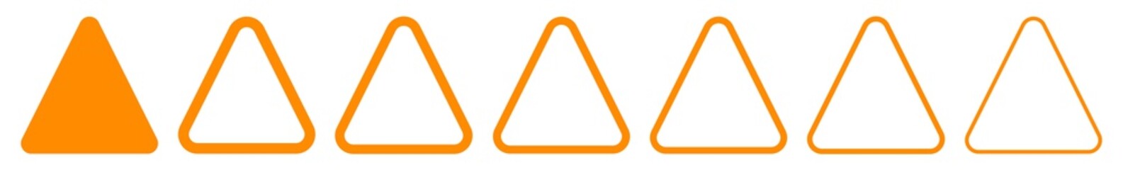 Wall Mural - triangle icon orange rounded | label triangles | frame logo | emblem | traffic sign | road symbol | 