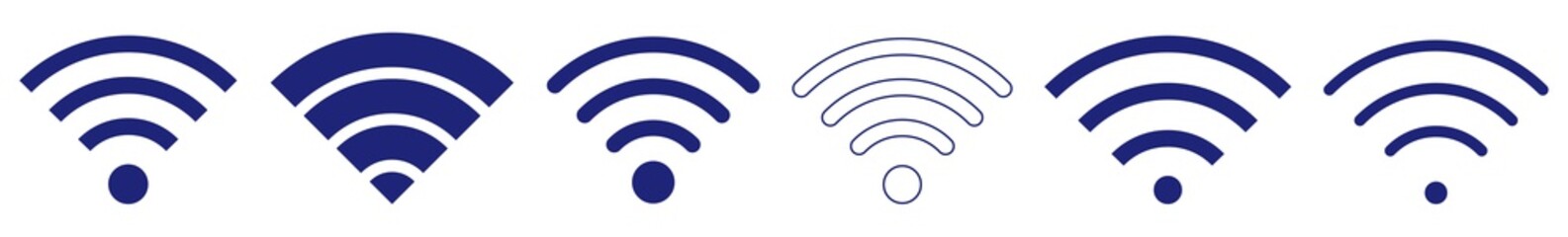 Wall Mural - wireless blue | internet connection | signal icon | variations