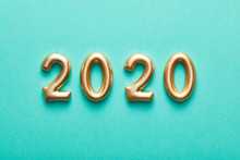 Vibrant Golden Numbers 2020 For New Year
