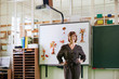 © ALTO IMAGES/Stocksy - A young teacher posing in the classroom